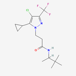 3-[4-chloro-5-cyclopropyl-3-(trifluoromethyl)-1H-pyrazol-1-yl]-N-(3,3-dimethylbutan-2-yl)propanamide