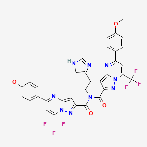 N-[2-(1H-imidazol-4-yl)ethyl]-5-(4-methoxyphenyl)-N-{[5-(4-methoxyphenyl)-7-(trifluoromethyl)pyrazolo[1,5-a]pyrimidin-2-yl]carbonyl}-7-(trifluoromethyl)pyrazolo[1,5-a]pyrimidine-2-carboxamide