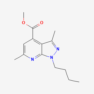 molecular formula C14H19N3O2 B10955345 methyl 1-butyl-3,6-dimethyl-1H-pyrazolo[3,4-b]pyridine-4-carboxylate 