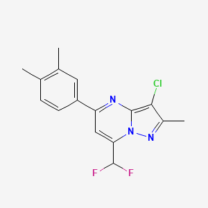 molecular formula C16H14ClF2N3 B10955363 3-Chloro-7-(difluoromethyl)-5-(3,4-dimethylphenyl)-2-methylpyrazolo[1,5-a]pyrimidine 