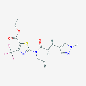 ethyl 2-{[(2E)-3-(1-methyl-1H-pyrazol-4-yl)prop-2-enoyl](prop-2-en-1-yl)amino}-4-(trifluoromethyl)-1,3-thiazole-5-carboxylate