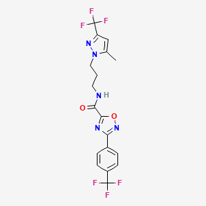 N-{3-[5-methyl-3-(trifluoromethyl)-1H-pyrazol-1-yl]propyl}-3-[4-(trifluoromethyl)phenyl]-1,2,4-oxadiazole-5-carboxamide