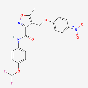 N-[4-(difluoromethoxy)phenyl]-5-methyl-4-[(4-nitrophenoxy)methyl]-1,2-oxazole-3-carboxamide