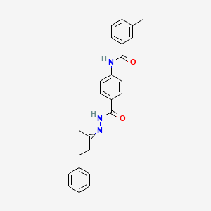 molecular formula C25H25N3O2 B10955489 3-methyl-N-(4-{[2-(4-phenylbutan-2-ylidene)hydrazinyl]carbonyl}phenyl)benzamide 