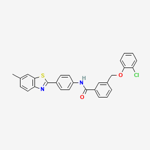 3-[(2-chlorophenoxy)methyl]-N-[4-(6-methyl-1,3-benzothiazol-2-yl)phenyl]benzamide