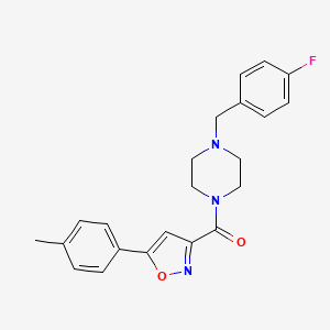 molecular formula C22H22FN3O2 B10955523 [4-(4-Fluorobenzyl)piperazin-1-yl][5-(4-methylphenyl)-1,2-oxazol-3-yl]methanone 