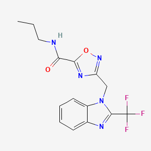 N-propyl-3-{[2-(trifluoromethyl)-1H-benzimidazol-1-yl]methyl}-1,2,4-oxadiazole-5-carboxamide