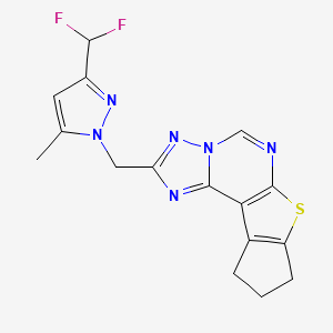 2-{[3-(difluoromethyl)-5-methyl-1H-pyrazol-1-yl]methyl}-9,10-dihydro-8H-cyclopenta[4,5]thieno[3,2-e][1,2,4]triazolo[1,5-c]pyrimidine