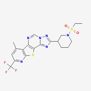 4-(1-ethylsulfonylpiperidin-3-yl)-11-methyl-13-(trifluoromethyl)-16-thia-3,5,6,8,14-pentazatetracyclo[7.7.0.02,6.010,15]hexadeca-1(9),2,4,7,10(15),11,13-heptaene