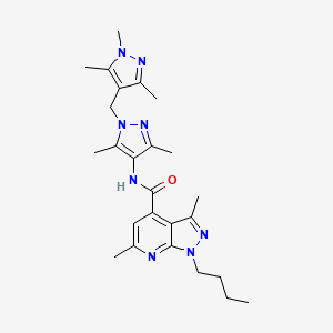 1-butyl-N-{3,5-dimethyl-1-[(1,3,5-trimethyl-1H-pyrazol-4-yl)methyl]-1H-pyrazol-4-yl}-3,6-dimethyl-1H-pyrazolo[3,4-b]pyridine-4-carboxamide