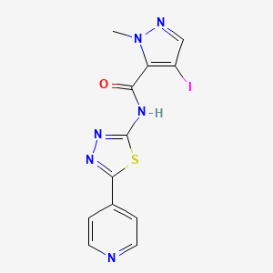 4-iodo-1-methyl-N-[5-(pyridin-4-yl)-1,3,4-thiadiazol-2-yl]-1H-pyrazole-5-carboxamide