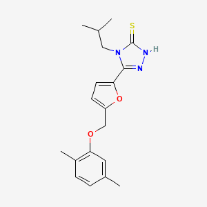 molecular formula C19H23N3O2S B10955620 5-{5-[(2,5-dimethylphenoxy)methyl]furan-2-yl}-4-(2-methylpropyl)-4H-1,2,4-triazole-3-thiol 