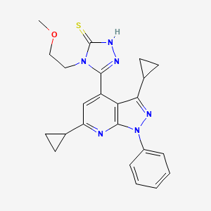 5-(3,6-dicyclopropyl-1-phenyl-1H-pyrazolo[3,4-b]pyridin-4-yl)-4-(2-methoxyethyl)-4H-1,2,4-triazol-3-ylhydrosulfide