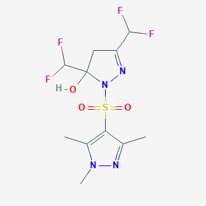 3,5-bis(difluoromethyl)-1-[(1,3,5-trimethyl-1H-pyrazol-4-yl)sulfonyl]-4,5-dihydro-1H-pyrazol-5-ol