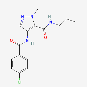 4-{[(4-chlorophenyl)carbonyl]amino}-1-methyl-N-propyl-1H-pyrazole-5-carboxamide