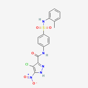 4-chloro-5-nitro-N-[4-(2-toluidinosulfonyl)phenyl]-1H-pyrazole-3-carboxamide