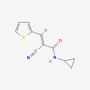 (2E)-2-cyano-N-cyclopropyl-3-(thiophen-2-yl)prop-2-enamide