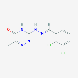 molecular formula C11H9Cl2N5O B10955846 3-[(2E)-2-(2,3-dichlorobenzylidene)hydrazinyl]-6-methyl-1,2,4-triazin-5(4H)-one 