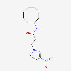 N-cyclooctyl-3-(4-nitro-1H-pyrazol-1-yl)propanamide