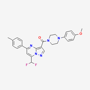 [7-(Difluoromethyl)-5-(4-methylphenyl)pyrazolo[1,5-a]pyrimidin-3-yl][4-(4-methoxyphenyl)piperazin-1-yl]methanone