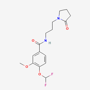 molecular formula C16H20F2N2O4 B10955871 4-(difluoromethoxy)-3-methoxy-N-[3-(2-oxopyrrolidin-1-yl)propyl]benzamide 