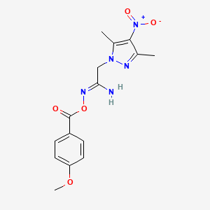 (1Z)-2-(3,5-dimethyl-4-nitro-1H-pyrazol-1-yl)-N'-{[(4-methoxyphenyl)carbonyl]oxy}ethanimidamide