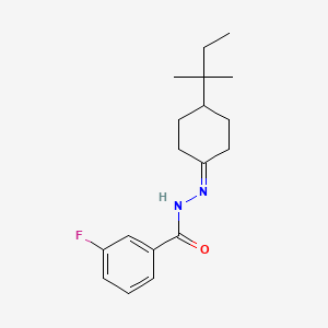 3-fluoro-N'-[4-(2-methylbutan-2-yl)cyclohexylidene]benzohydrazide