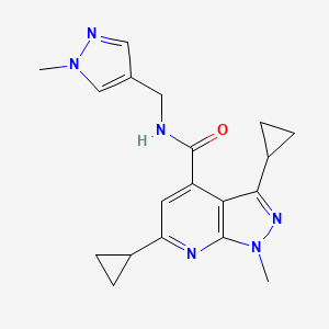 3,6-dicyclopropyl-1-methyl-N-[(1-methyl-1H-pyrazol-4-yl)methyl]-1H-pyrazolo[3,4-b]pyridine-4-carboxamide