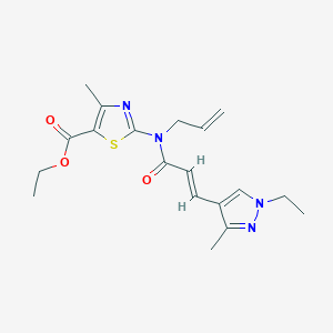 ethyl 2-{[(2E)-3-(1-ethyl-3-methyl-1H-pyrazol-4-yl)prop-2-enoyl](prop-2-en-1-yl)amino}-4-methyl-1,3-thiazole-5-carboxylate