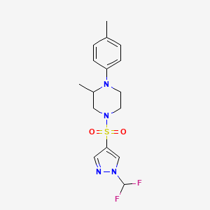 molecular formula C16H20F2N4O2S B10955963 4-{[1-(difluoromethyl)-1H-pyrazol-4-yl]sulfonyl}-2-methyl-1-(4-methylphenyl)piperazine 