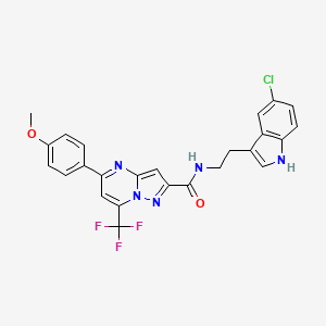 molecular formula C25H19ClF3N5O2 B10955985 N-[2-(5-chloro-1H-indol-3-yl)ethyl]-5-(4-methoxyphenyl)-7-(trifluoromethyl)pyrazolo[1,5-a]pyrimidine-2-carboxamide 