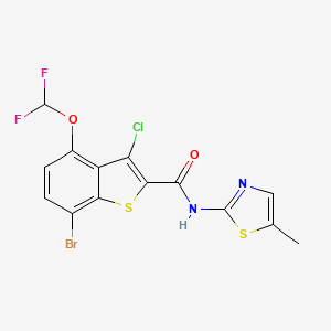 7-bromo-3-chloro-4-(difluoromethoxy)-N-(5-methyl-1,3-thiazol-2-yl)-1-benzothiophene-2-carboxamide