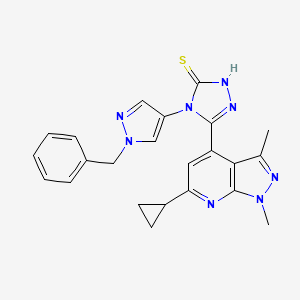 4-(1-benzyl-1H-pyrazol-4-yl)-5-(6-cyclopropyl-1,3-dimethyl-1H-pyrazolo[3,4-b]pyridin-4-yl)-4H-1,2,4-triazole-3-thiol