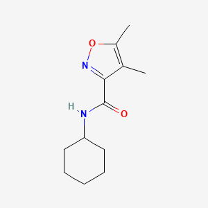 molecular formula C12H18N2O2 B10956034 N-cyclohexyl-4,5-dimethyl-1,2-oxazole-3-carboxamide 