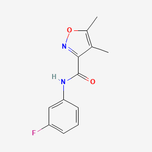 molecular formula C12H11FN2O2 B10956061 N-(3-fluorophenyl)-4,5-dimethyl-1,2-oxazole-3-carboxamide 