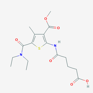 molecular formula C17H24N2O6S B10956068 5-{[5-(Diethylcarbamoyl)-3-(methoxycarbonyl)-4-methylthiophen-2-yl]amino}-5-oxopentanoic acid 