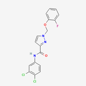 molecular formula C17H12Cl2FN3O2 B10956071 N-(3,4-dichlorophenyl)-1-[(2-fluorophenoxy)methyl]-1H-pyrazole-3-carboxamide 