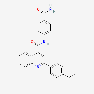 N-(4-carbamoylphenyl)-2-[4-(propan-2-yl)phenyl]quinoline-4-carboxamide