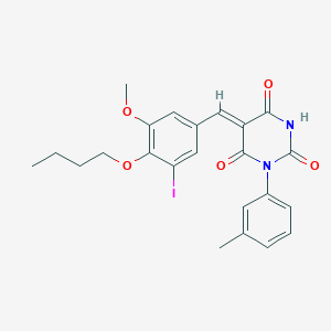 (5Z)-5-(4-butoxy-3-iodo-5-methoxybenzylidene)-1-(3-methylphenyl)pyrimidine-2,4,6(1H,3H,5H)-trione