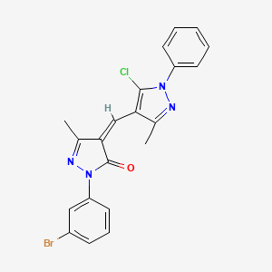 molecular formula C21H16BrClN4O B10956102 (4Z)-2-(3-bromophenyl)-4-[(5-chloro-3-methyl-1-phenyl-1H-pyrazol-4-yl)methylidene]-5-methyl-2,4-dihydro-3H-pyrazol-3-one 