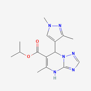 molecular formula C15H20N6O2 B10956104 propan-2-yl 7-(1,3-dimethyl-1H-pyrazol-4-yl)-5-methyl-4,7-dihydro[1,2,4]triazolo[1,5-a]pyrimidine-6-carboxylate 