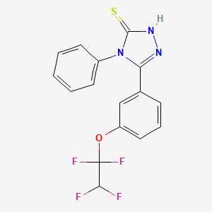 molecular formula C16H11F4N3OS B10956112 4-phenyl-5-[3-(1,1,2,2-tetrafluoroethoxy)phenyl]-4H-1,2,4-triazole-3-thiol 