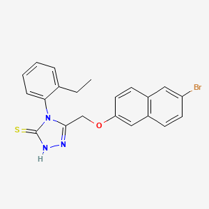 molecular formula C21H18BrN3OS B10956113 5-{[(6-bromonaphthalen-2-yl)oxy]methyl}-4-(2-ethylphenyl)-4H-1,2,4-triazole-3-thiol 