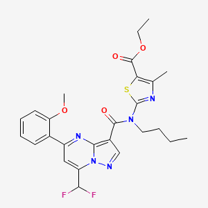 Ethyl 2-(butyl{[7-(difluoromethyl)-5-(2-methoxyphenyl)pyrazolo[1,5-a]pyrimidin-3-yl]carbonyl}amino)-4-methyl-1,3-thiazole-5-carboxylate