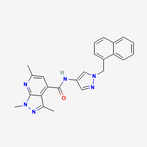 molecular formula C24H22N6O B10956137 1,3,6-trimethyl-N-[1-(naphthalen-1-ylmethyl)-1H-pyrazol-4-yl]-1H-pyrazolo[3,4-b]pyridine-4-carboxamide 