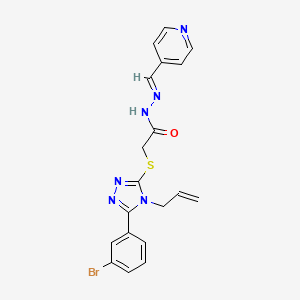 2-{[5-(3-bromophenyl)-4-(prop-2-en-1-yl)-4H-1,2,4-triazol-3-yl]sulfanyl}-N'-[(E)-pyridin-4-ylmethylidene]acetohydrazide