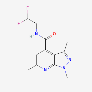 molecular formula C12H14F2N4O B10956156 N-(2,2-difluoroethyl)-1,3,6-trimethyl-1H-pyrazolo[3,4-b]pyridine-4-carboxamide 