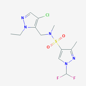 N-[(4-chloro-1-ethyl-1H-pyrazol-5-yl)methyl]-1-(difluoromethyl)-N,3-dimethyl-1H-pyrazole-4-sulfonamide