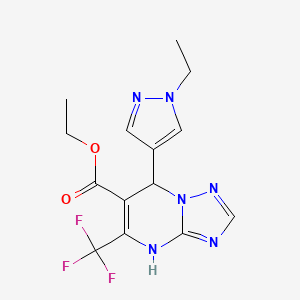 molecular formula C14H15F3N6O2 B10956187 ethyl 7-(1-ethyl-1H-pyrazol-4-yl)-5-(trifluoromethyl)-4,7-dihydro[1,2,4]triazolo[1,5-a]pyrimidine-6-carboxylate 