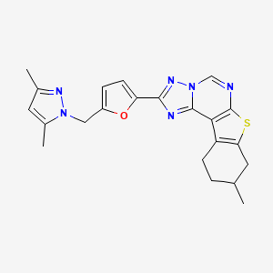 2-{5-[(3,5-Dimethyl-1H-pyrazol-1-YL)methyl]-2-furyl}-9-methyl-8,9,10,11-tetrahydro[1]benzothieno[3,2-E][1,2,4]triazolo[1,5-C]pyrimidine